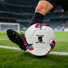 High Quality Machine Sewing Soccer Ball Size 5 PU Outdoor Match Ball Custom Logo Factory Price for Training Competitive Games,Blue Arc Sports