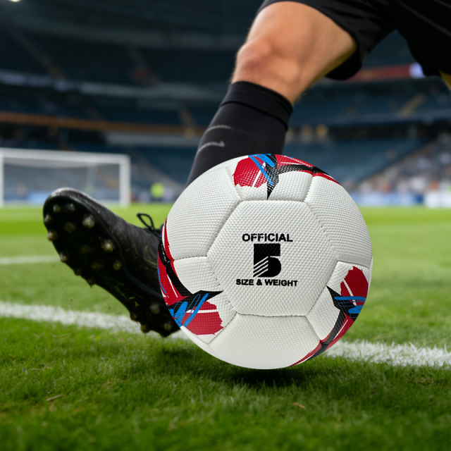 High Quality Machine Sewing Soccer Ball Size 5 PU Outdoor Match Ball Custom Logo Factory Price for Training Competitive Games,Blue Arc Sports