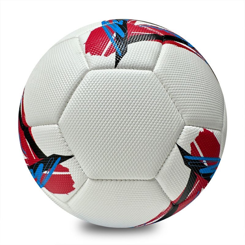 High Quality Machine Sewing Soccer Ball Size 5 PU Outdoor Match Ball Custom Logo Factory Price for Training Competitive Games,Blue Arc Sports