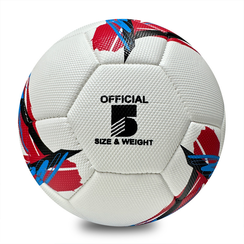 High Quality Machine Sewing Soccer Ball Size 5 PU Outdoor Match Ball Custom Logo Factory Price for Training Competitive Games,Blue Arc Sports