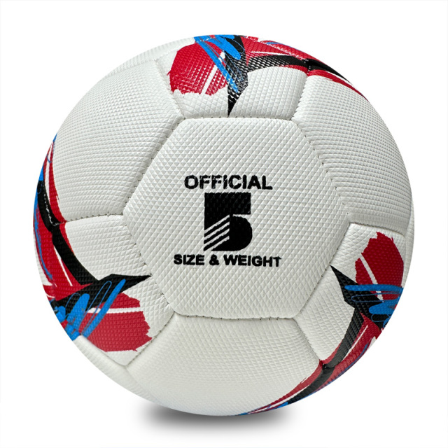 High Quality Machine Sewing Soccer Ball Size 5 PU Outdoor Match Ball Custom Logo Factory Price for Training Competitive Games,Blue Arc Sports