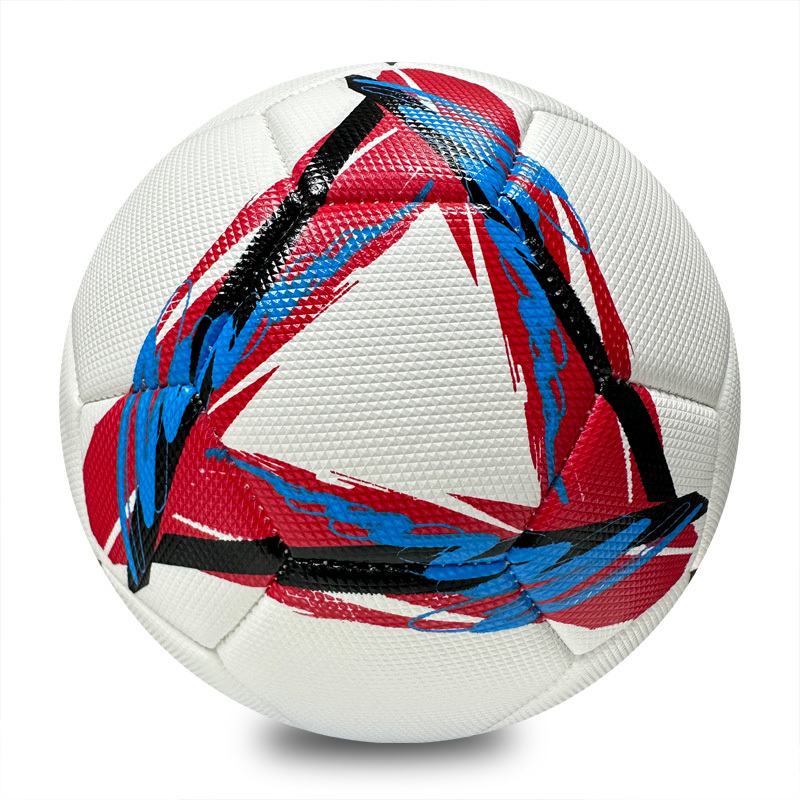 High Quality Machine Sewing Soccer Ball Size 5 PU Outdoor Match Ball Custom Logo Factory Price for Training Competitive Games,Blue Arc Sports