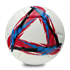 High Quality Machine Sewing Soccer Ball Size 5 PU Outdoor Match Ball Custom Logo Factory Price for Training Competitive Games,Blue Arc Sports