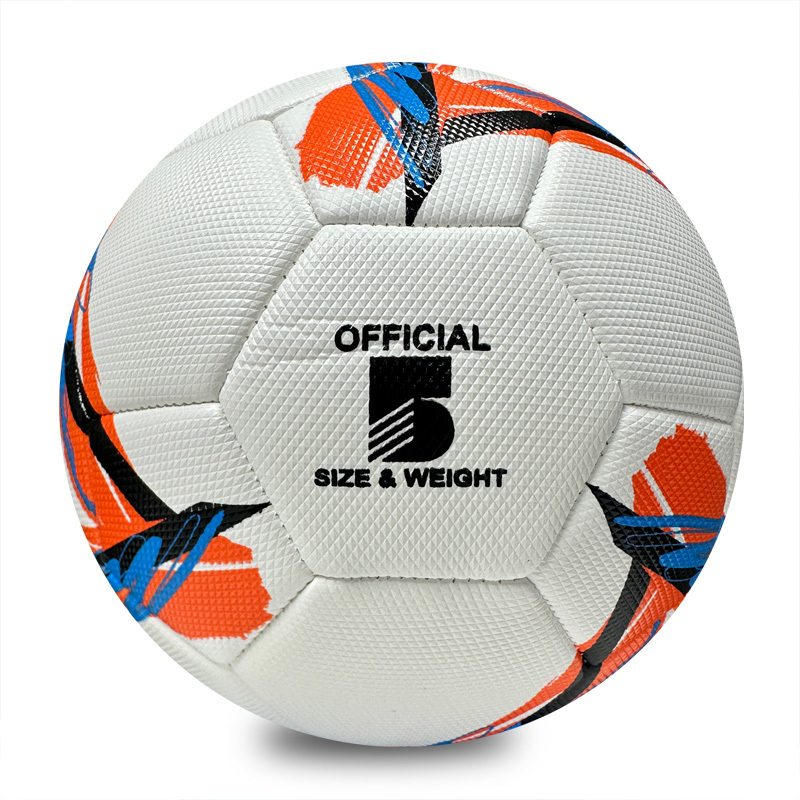 High Quality Machine Sewing Soccer Ball Size 5 PU Outdoor Match Ball Custom Logo Factory Price for Training Competitive Games,Blue Arc Sports