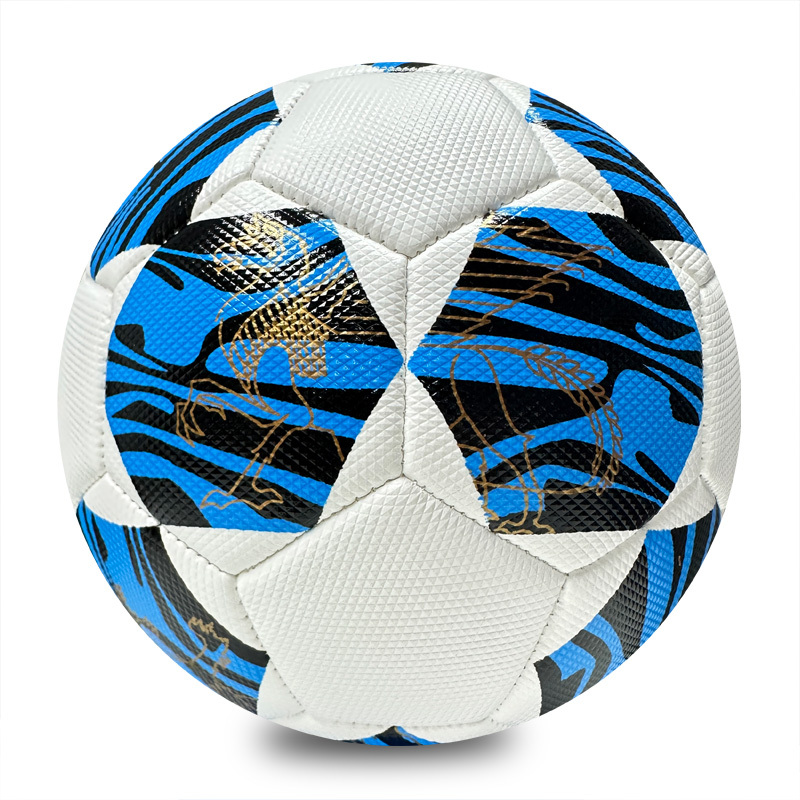 Machine Sewing Soccer Ball Size 5 PU Outdoor Match High Quality Custom Logo Competitive Price Best Seller for Youth Training Competition,Blue Arc Sports