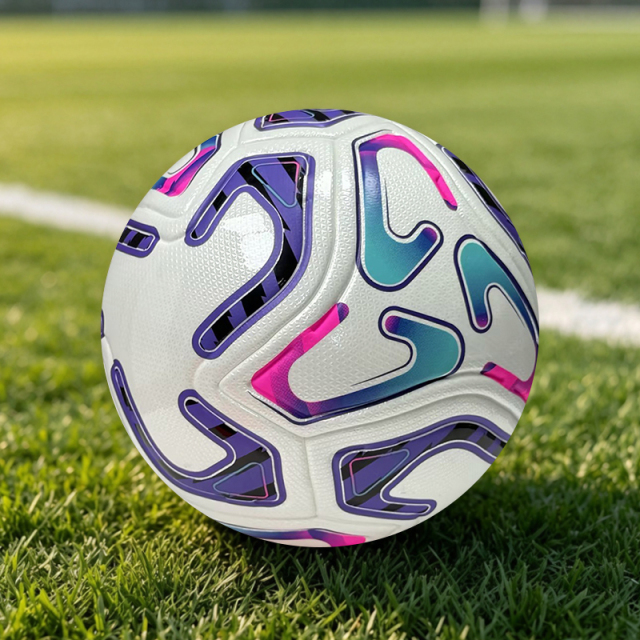 Thermal Bonded Size 5 Soccer Ball with Waterproof Abrasion Resistant PU Surface, Durable Professional Football for Training, Match and Indoor Outdoor Play,Blue Arc Sports