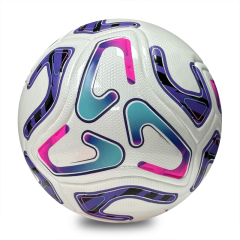 Thermal Bonded Size 5 Soccer Ball with Waterproof Abrasion Resistant PU Surface, Durable Professional Football for Training, Match and Indoor Outdoor Play,Blue Arc Sports