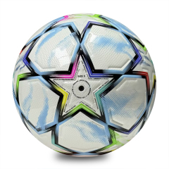 Thermal Bonded Size 5 PU Leather Soccer Ball, Waterproof and Wear Resistant Durable, Professional Football for Outdoor Training, Match and Game Use,Arc Bleu Sports