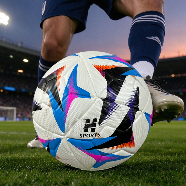 High Quality Professional Customized Size 5 Soccer Ball PU Leather Match Football Training Custom Logo Factory Price,Blue Arc Sports