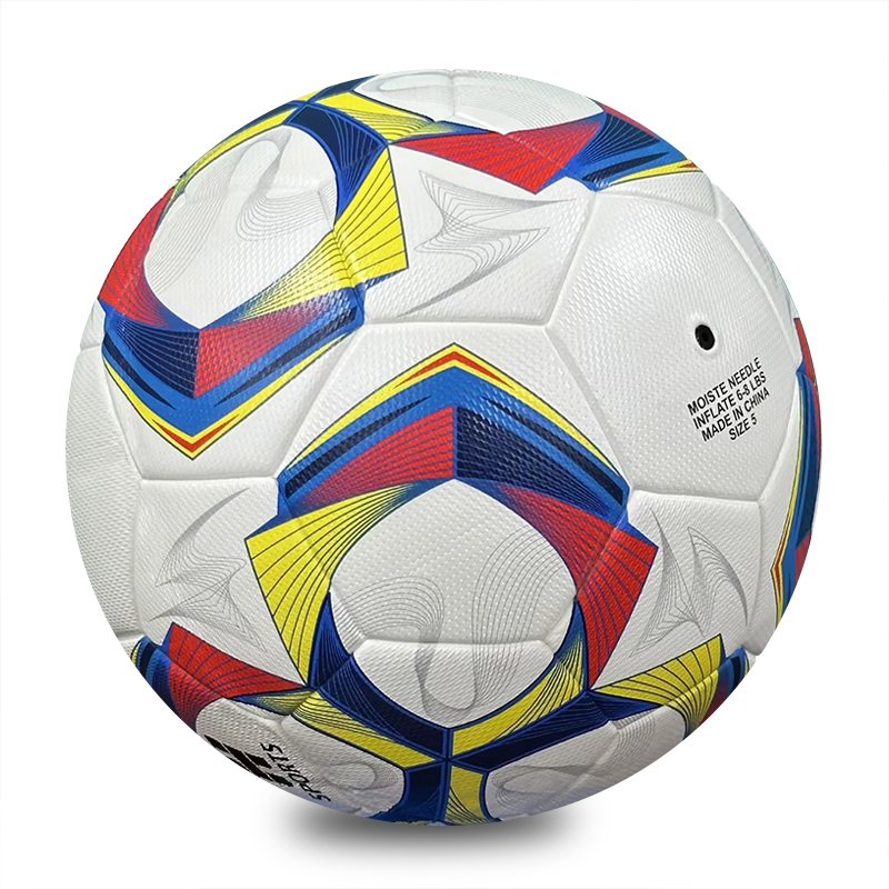 OEM/ODM 2026 Custom Logo Official Size 5 Soccer Ball Hot Thermal Bonded Leather Football for Training and Matches Football Ball,Blue Arc Sports
