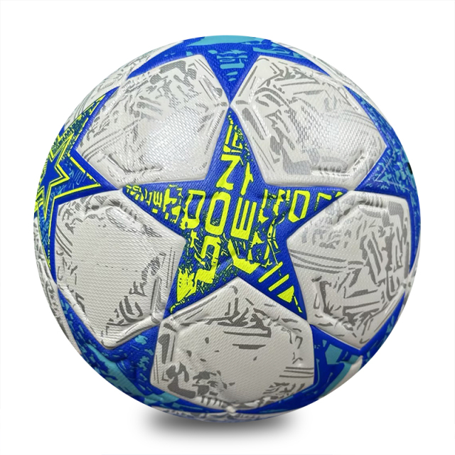 Professional Size 5 Thermal Bonded Ball Custom Team Sports Equipment PU Leather Soccer Training Football Custom Logo,Blue Arc Sports