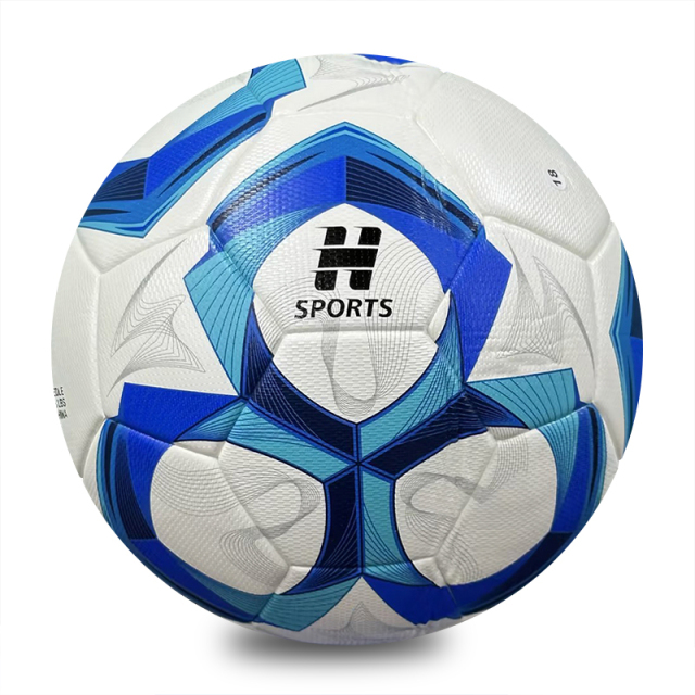 OEM/ODM 2026 Custom Logo Official Size 5 Soccer Ball Hot Thermal Bonded Leather Football for Training and Matches Football Ball,Blue Arc Sports