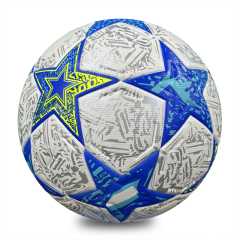 Professional Size 5 Thermal Bonded Ball Custom Team Sports Equipment PU Leather Soccer Training Football Custom Logo,Blue Arc Sports