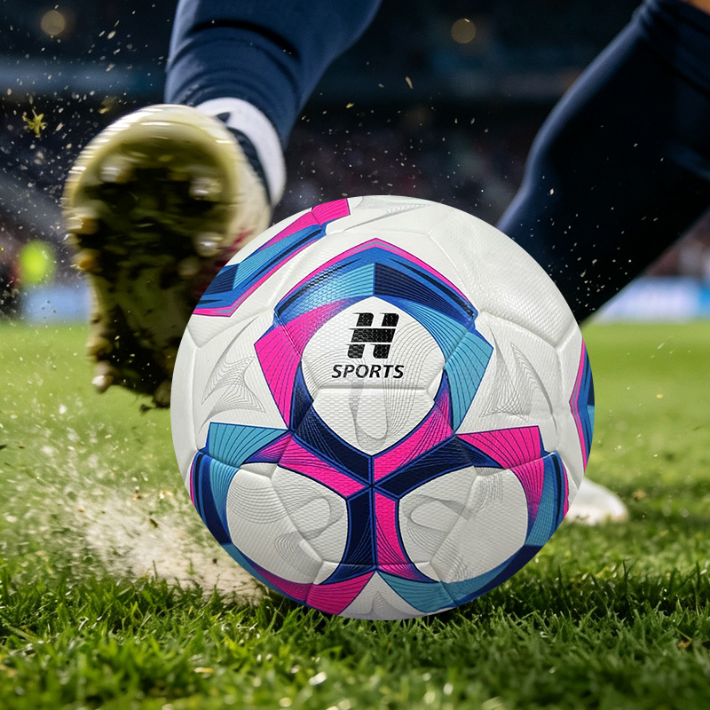 OEM/ODM 2026 Custom Logo Official Size 5 Soccer Ball Hot Thermal Bonded Leather Football for Training and Matches Football Ball,Blue Arc Sports