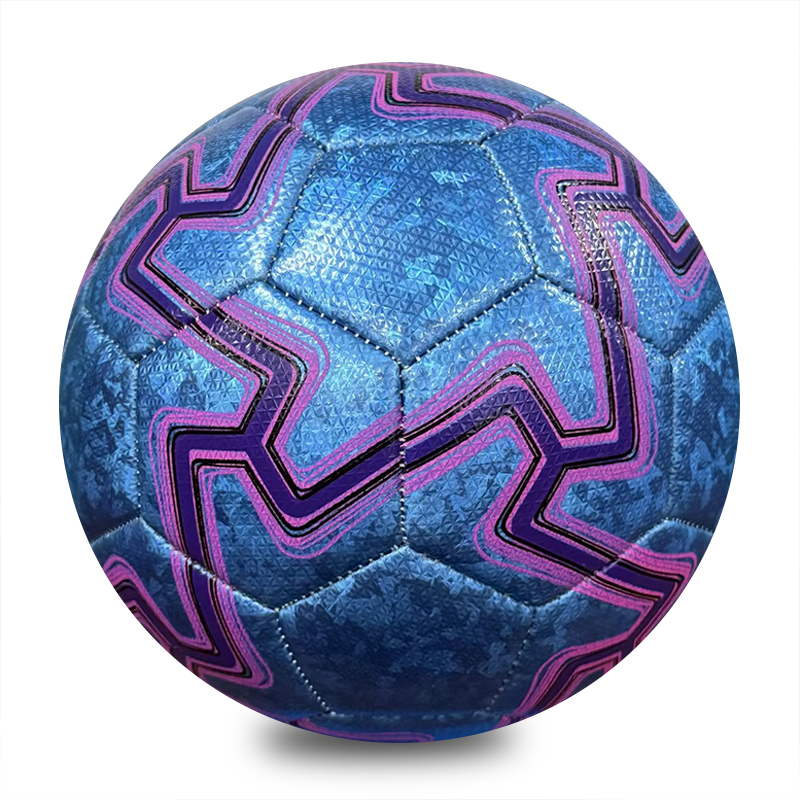 Factory Direct Wholesale Customized Size 5 Machine-Stitched PVC Footballs Durable for Stadium & Training Ground Use,Blue Arc Sports