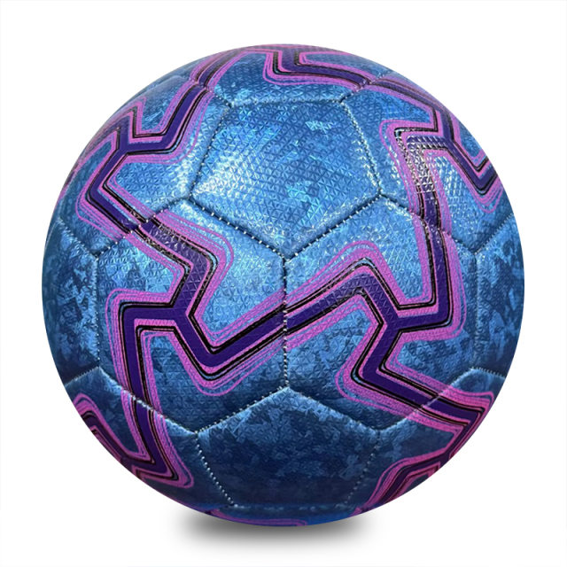 Factory Direct Wholesale Customized Size 5 Machine-Stitched PVC Footballs Durable for Stadium & Training Ground Use,Blue Arc Sports