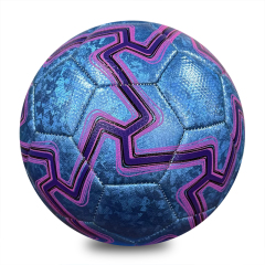 Factory Direct Wholesale Customized Size 5 Machine-Stitched PVC Footballs Durable for Stadium & Training Ground Use,Blue Arc Sports