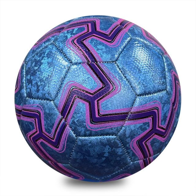 Factory Direct Wholesale Customized Size 5 Machine-Stitched PVC Footballs Durable for Stadium & Training Ground Use,Blue Arc Sports