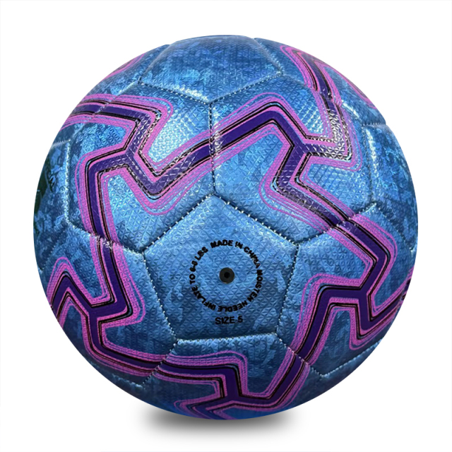 Factory Direct Wholesale Customized Size 5 Machine-Stitched PVC Footballs Durable for Stadium & Training Ground Use,Blue Arc Sports