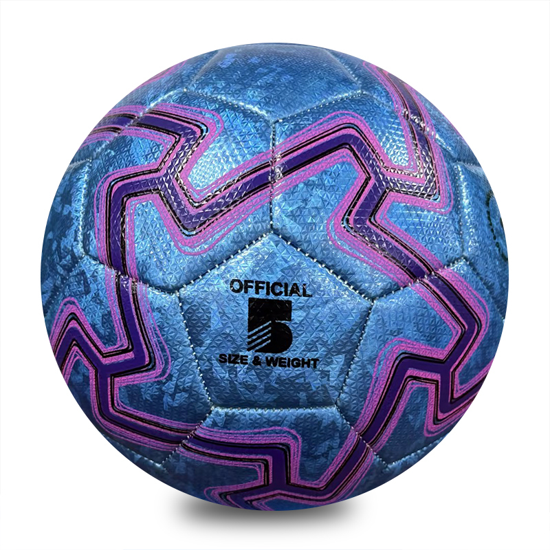 Factory Direct Wholesale Customized Size 5 Machine-Stitched PVC Footballs Durable for Stadium & Training Ground Use,Blue Arc Sports