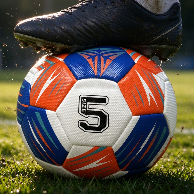 Good Quality Factory Price Students Training Custom Machine Sewing Football for Outdoor Play Soccer Professional Size 5,Blue Arc Sports