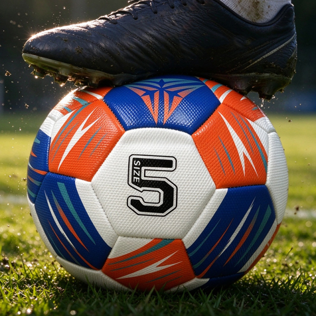 Good Quality Factory Price Students Training Custom Machine Sewing Football for Outdoor Play Soccer Professional Size 5,Blue Arc Sports