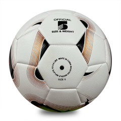 New Arrival Red Black Gold Pattern Size 5 Machine Stitched Soccer Ball, Wear Resistant PVC Leather Football for Adult Match, School Training, Custom Logo OEM,Blue Arc Sports