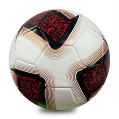 New Arrival Red Black Gold Pattern Size 5 Machine Stitched Soccer Ball, Wear Resistant PVC Leather Football for Adult Match, School Training, Custom Logo OEM,Blue Arc Sports