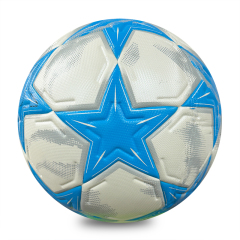 Thermal Bonded PU Soccer Ball Size 5, Seamless Premium Football for Adult Outdoor Game Wholesale Custom Blue Star,Blue Arc Sports