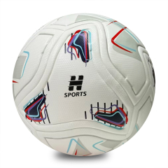 Seamless Match Training Football Wholesale Custom White Multicolor Line Graphic Thermal Bonded PU Soccer Ball Size 5,Blue Arc Sports