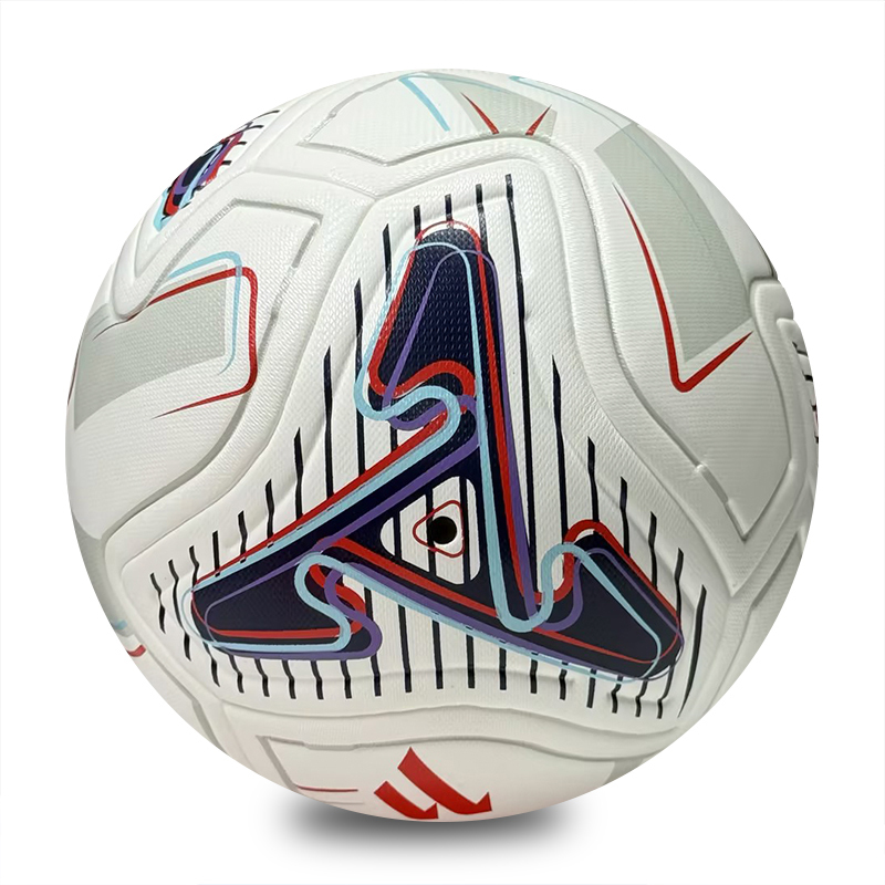 Seamless Match Training Football Wholesale Custom White Multicolor Line Graphic Thermal Bonded PU Soccer Ball Size 5,Blue Arc Sports