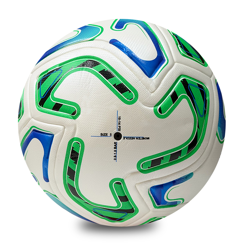 Size 5 Soccer Ball Wholesale Custom Logo PU Leather Seamless Match Training Football For Adult Kids Waterproof Match Training,Blue Arc Sports