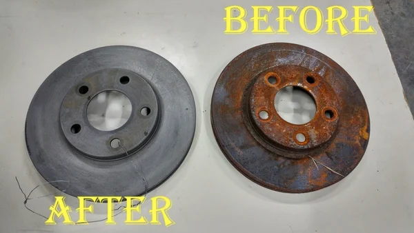 Surface rust on brake rotor that clears after driving