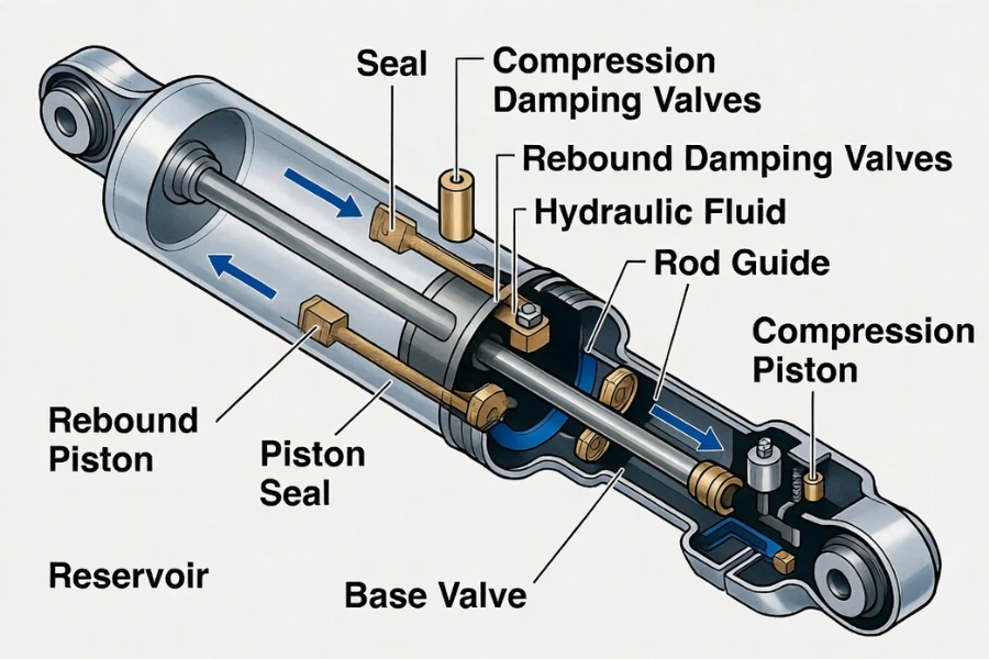 how shock absorbers work showing compression and rebound damping when to replace shock absorbers