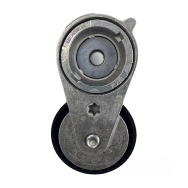 1374427 belt tensioner assembly with steel pulley