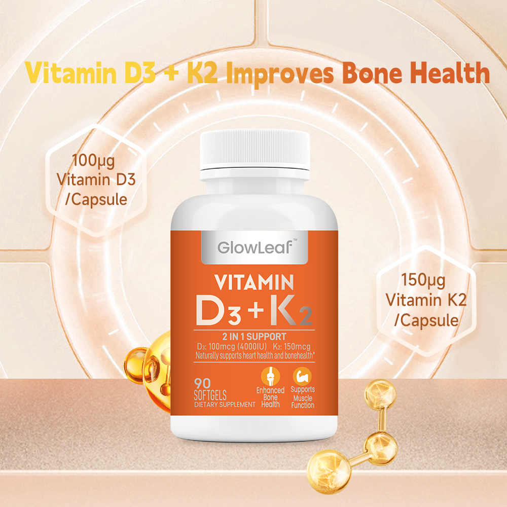 ACORN Vitamin D3 K2 Softgel Vegan Raw Material Factory Health Supplement 4000iu Vitamin D3 K2 softgel Capsules