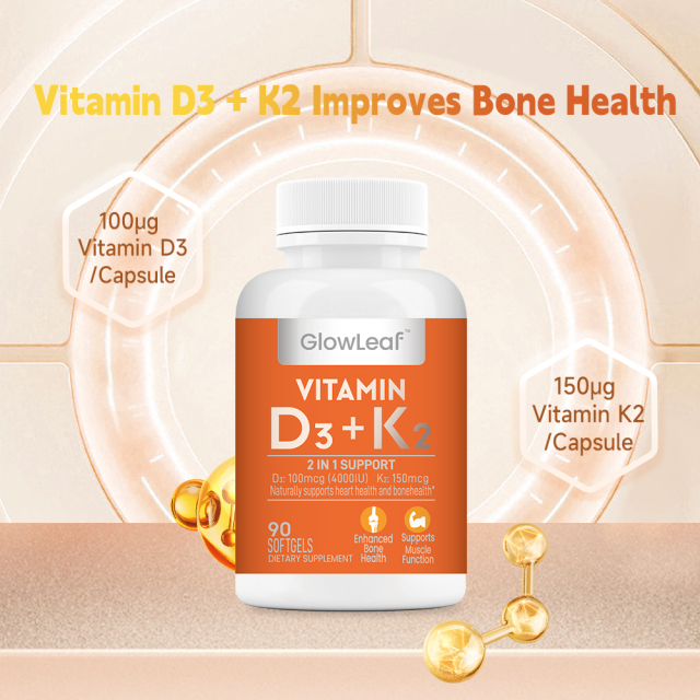 ACORN Vitamin D3 K2 Softgel Vegan Raw Material Factory Health Supplement 4000iu Vitamin D3 K2 softgel Capsules