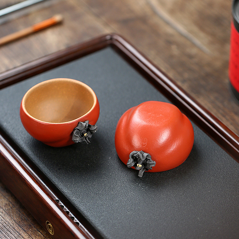 Yixing raw ore purple sand tea cup (single tea cup): the strength of the craftsman is to manually make the powder Dahongpao section mud cup