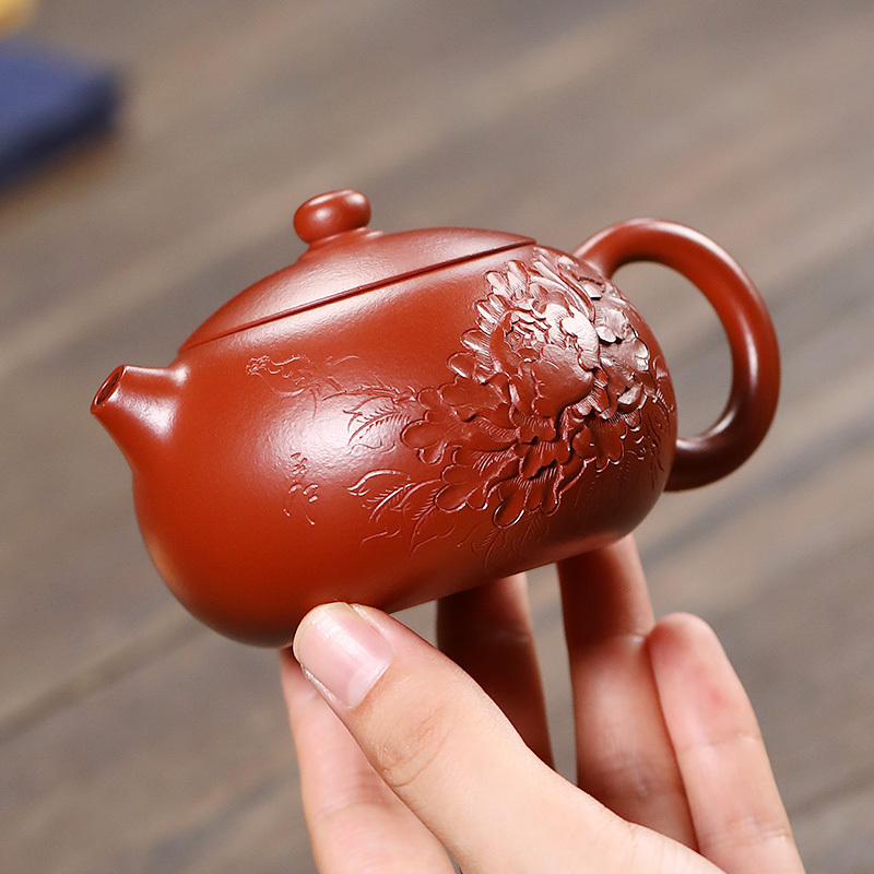 Yuanhu Association Yixing raw ore purple clay teapot senior engineer Zhou Xiaoming pure handmade vermilion clay Xishi teapot