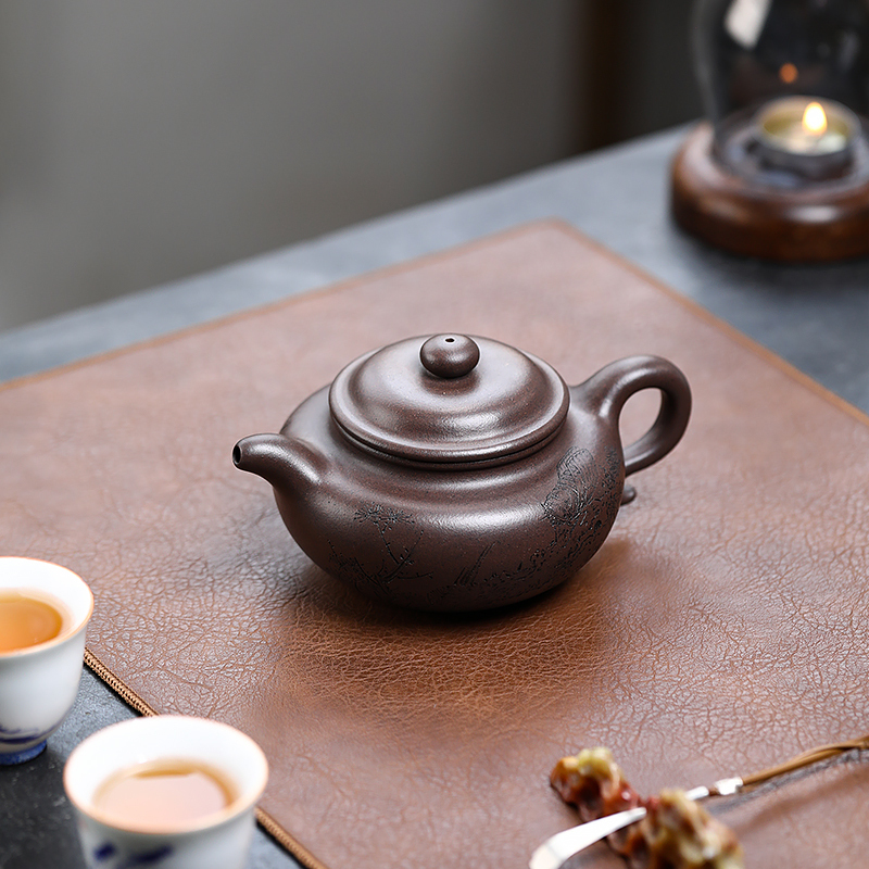 Yixing Purple Clay Teapot Original Mine Purple Clay Famous Artist Wu Derong Handmade Kungfu Tea Set Teapot for Household Use
