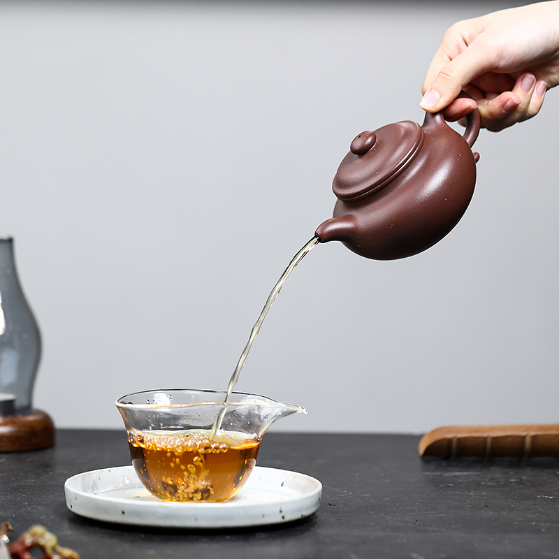 Yixing Purple Clay Teapot Original Mine Purple Clay Antique Teapot Famous Artist Wang Shiping Handmade Tea Set Teapot