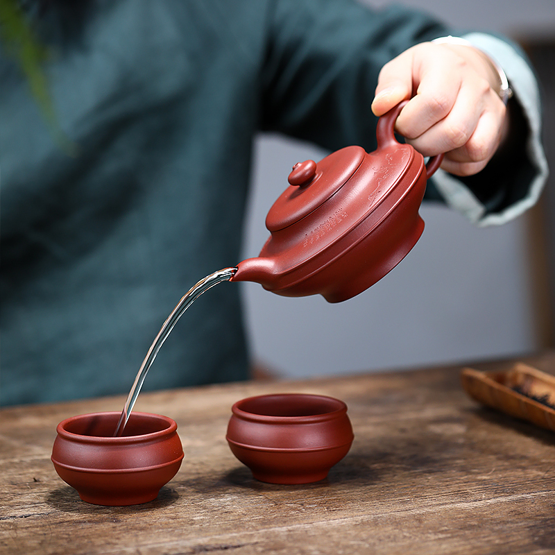 Yixing Zisha Teapot Original Ore Bottom Trough Qinghe Set Group Guogong Dong Yuefeng Handmade Teapot