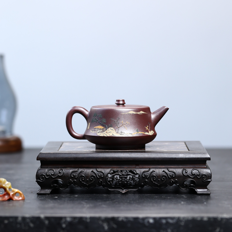 Yixing Purple Clay Teapot Original Mine Purple Clay Pillar Teapot Famous Pure Handmade Kungfu Tea Set Purple Clay Teapot