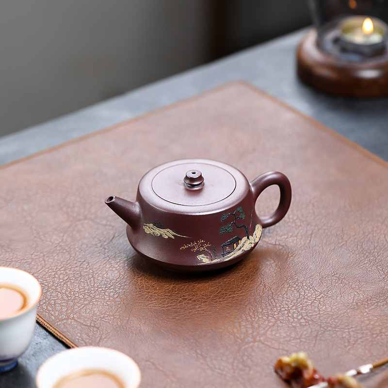 Yixing Purple Clay Teapot Original Mine Purple Clay Pillar Teapot Famous Pure Handmade Kungfu Tea Set Purple Clay Teapot