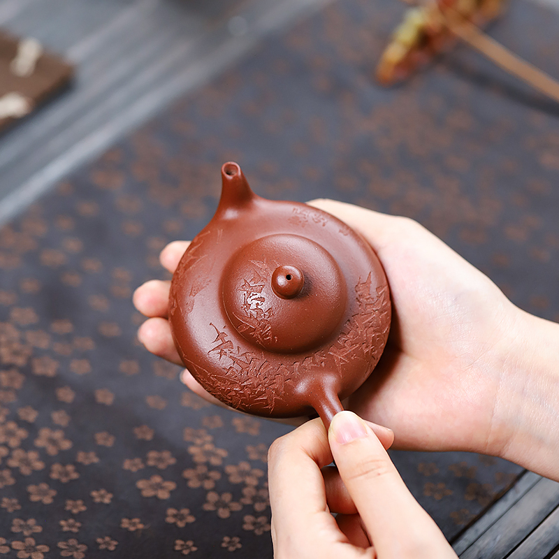 Yixing Zisha Teapot Original Mine Acacia Honghuaying Teapot Famous Artist Luna Complete Handmade Tea Set Teapot