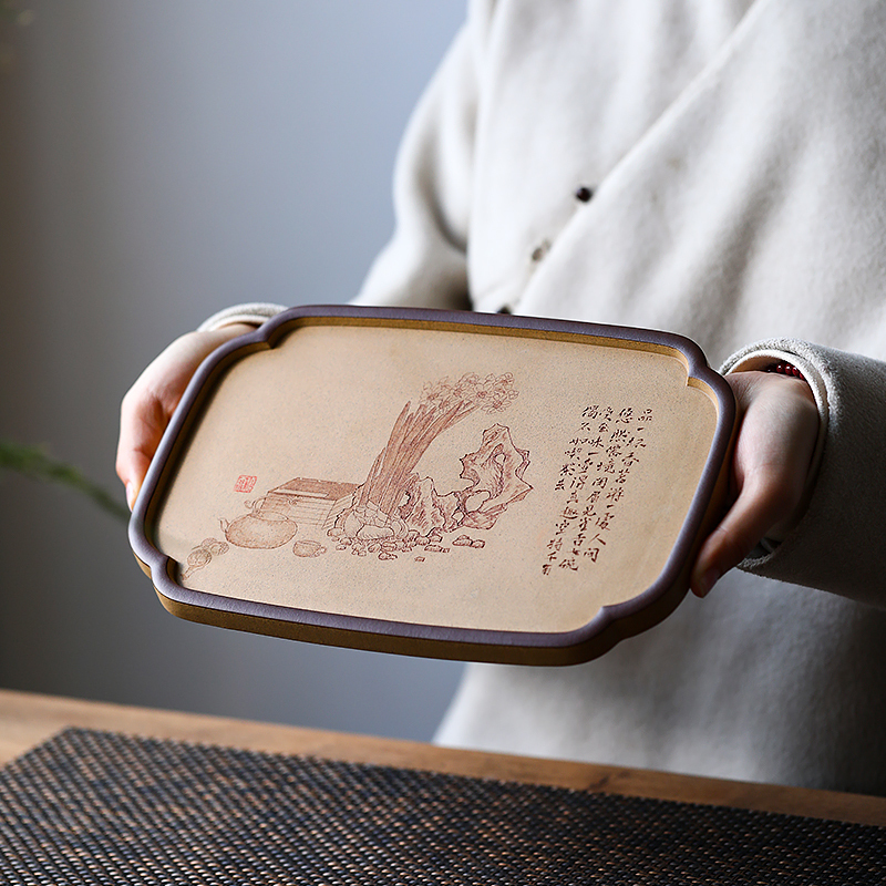 Yixing Zisha Dry Bubble Tray, Famous Handmade Kungfu Tea Set, Dry Bubble Table Pot, Pot Cushion Tray