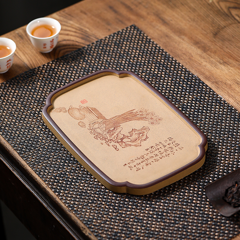 Yixing Zisha Dry Bubble Tray, Famous Handmade Kungfu Tea Set, Dry Bubble Table Pot, Pot Cushion Tray
