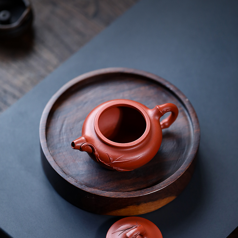 Yixing Zisha Teapot Original Ore Red Skin Dragon Bamboo Section Antique National Worker Xu Xiaoya Handmade Teapot