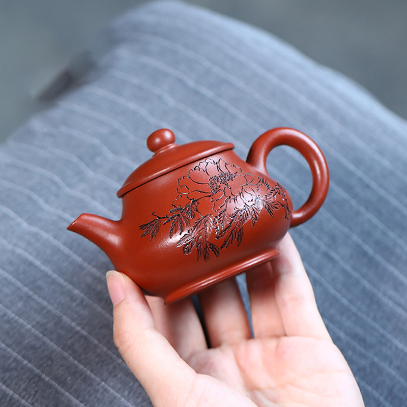 Yixing Zisha Teapot Original Mine Original Mine Red Clay Pan Teapot Famous Artist Xu Xiaoya Handmade Tea Set Teapot