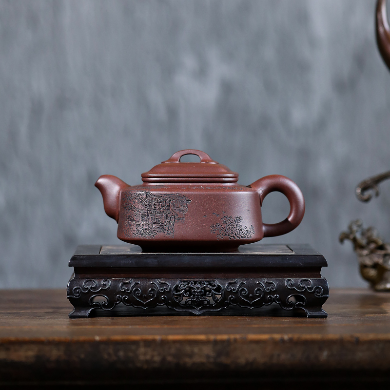 Yixing Purple Clay Teapot Raw Ore Purple Clay Four Seasons Ruyi Guogong Wu Xinping Handmade Tea Set Teapot